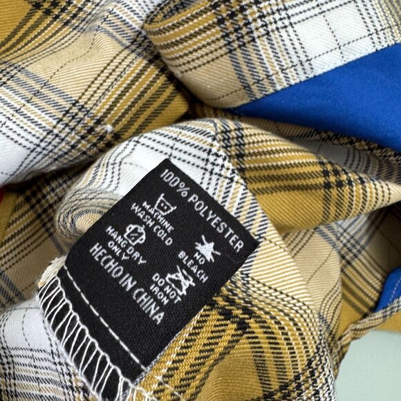 DIXXON Lager Flannel Shirt Men's Large L Long Sleeve Button Up Beige Plaid - Picture 5 of 7